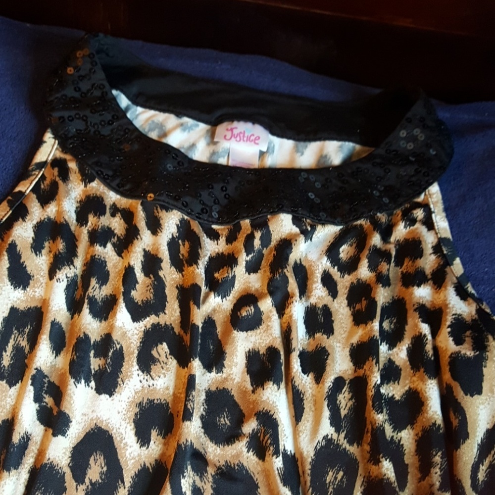 Justice sequence silky cheetah print night gown